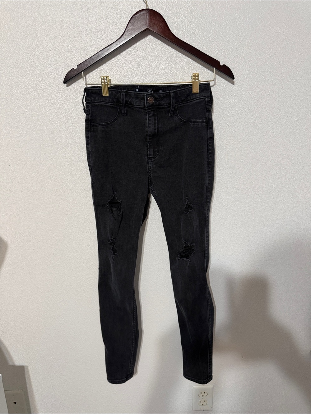Hollister Black Distressed Skinny Jeans